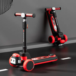 Bot shaped manual and foldable high quality fiber 3 wheeler Scooty for 2