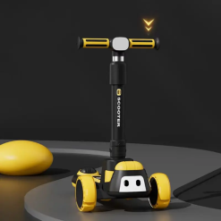 Bot shaped manual and foldable high quality fiber 3 wheeler Scooty for 5