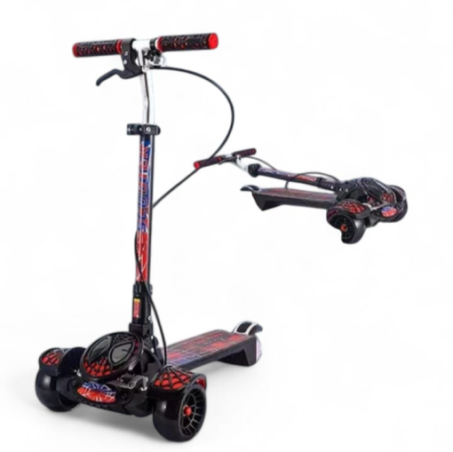 Spider-man themed foldable heavy duty manual Scooty for kids for ages 3