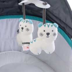 Mastela 5 in 1 Rocker cum Bassinet with Overhead Toy Bar – Grey Pink – Kiddyco 4
