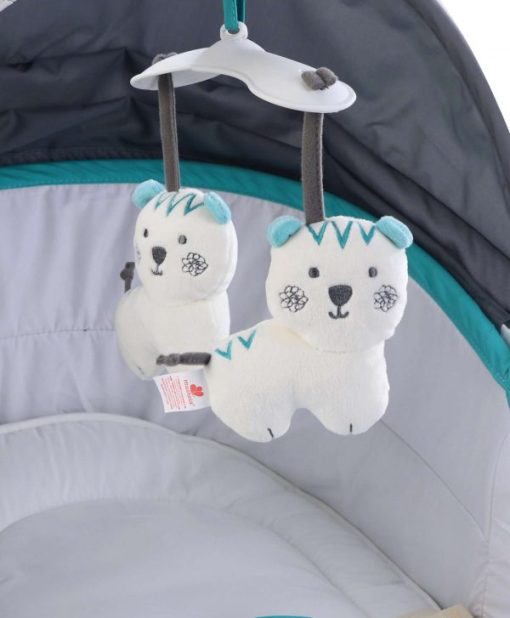 Mastela 5 in 1 Rocker cum Bassinet with Overhead Toy Bar – Grey Pink – Kiddyco 4