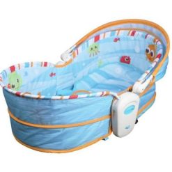 Mastela 5 in 1 Rocker cum Bassinet with Overhead Toy Bar – Blue – Kiddyco 3