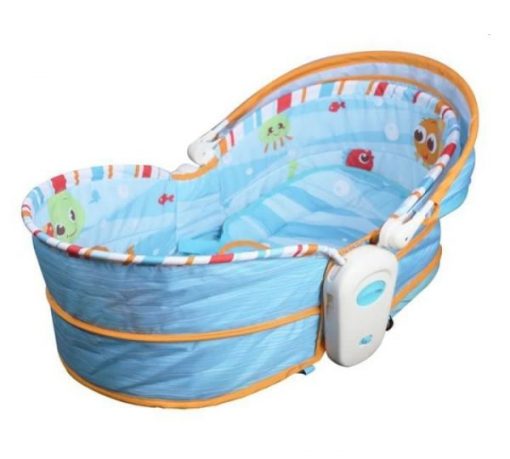 Mastela 5 in 1 Rocker cum Bassinet with Overhead Toy Bar – Blue – Kiddyco 3