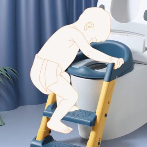 Buy Potty Training Toilet Seat with Step Stool Ladder – Blue & Yellow Online in Pakistan Kiddyco 2