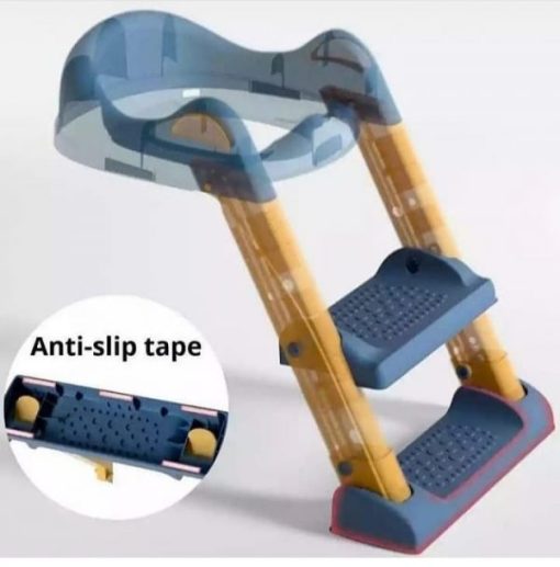 Buy Potty Training Toilet Seat with Step Stool Ladder – Blue & Yellow Online in Pakistan Kiddyco 3