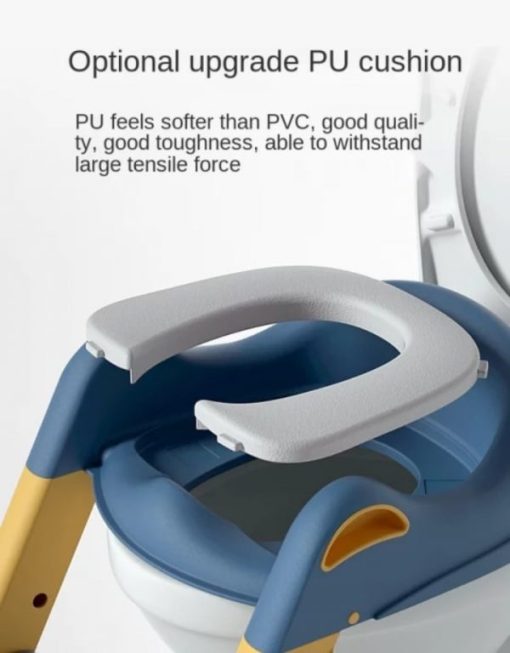 Buy Potty Training Toilet Seat with Step Stool Ladder – Blue & Yellow Online in Pakistan Kiddyco 4