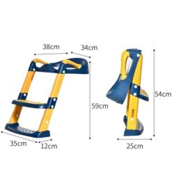 Buy Potty Training Toilet Seat with Step Stool Ladder – Blue & Yellow Online in Pakistan Kiddyco 6