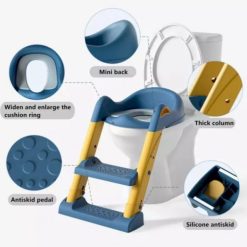 Buy Potty Training Toilet Seat with Step Stool Ladder – Blue & Yellow Online in Pakistan Kiddyco 7
