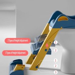 Buy Potty Training Toilet Seat with Step Stool Ladder – Blue & Yellow Online in Pakistan Kiddyco 8