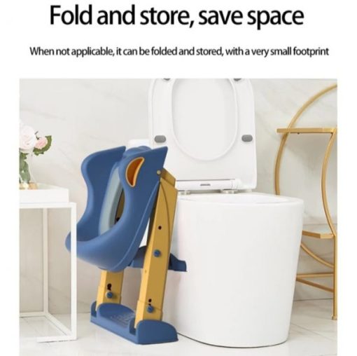 Buy Potty Training Toilet Seat with Step Stool Ladder – Blue & Yellow Online in Pakistan Kiddyco 10