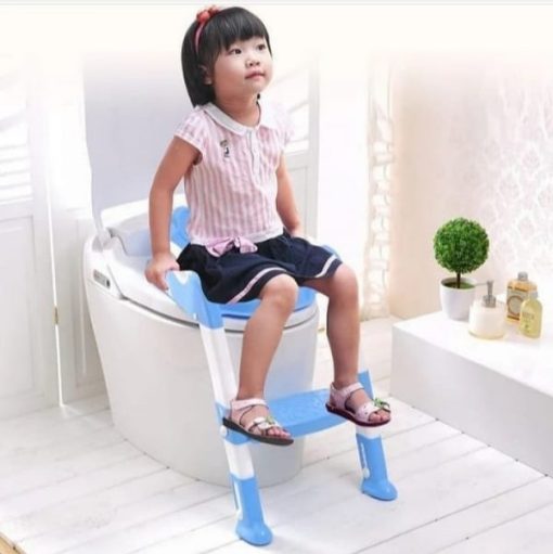 Baby Potty Training Seat with Adjustable Ladder – Blue – Kiddyco 2