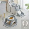 3in1 Potty Training Toilet Seat with Step Stool Ladder – Grey – Kiddyco