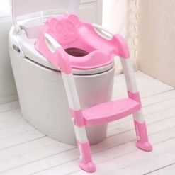 Baby Potty Training Seat with Adjustable Ladder – Pink – Kiddyco