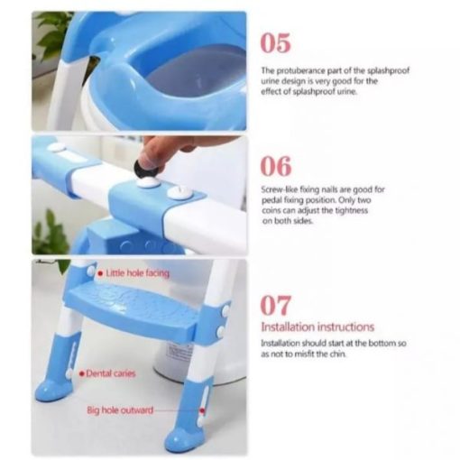 Baby Potty Training Seat with Adjustable Ladder – Pink – Kiddyco 3