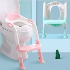 Baby Potty Training Seat with Adjustable Ladder – Pink – Kiddyco 2