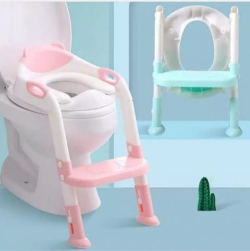 Baby Potty Training Seat with Adjustable Ladder – Pink – Kiddyco 2