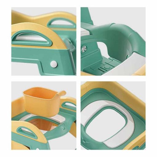3in1 Potty Training Toilet Seat with Step Stool Ladder – Yellow – Kiddyco 3