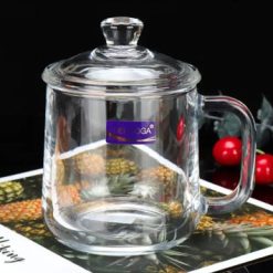 Delisoga® 360ml Transparent Coffee Mug with Glass Lid – Premium Glassw 5