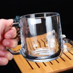 Delisoga® 360ml Transparent Coffee Mug with Glass Lid – Premium Glassw 4