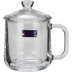 Delisoga® 360ml Transparent Coffee Mug with Glass Lid – Premium Glassw 2