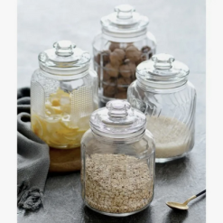 Delisoga® Air Tight Glass Jar 2.2 Liters Capacity Clear Glass Storage 13