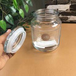 Delisoga® Air Tight Glass Jar 2.2 Liters Capacity Clear Glass Storage 10