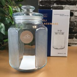 Delisoga® Air Tight Glass Jar 2.2 Liters Capacity Clear Glass Storage 5