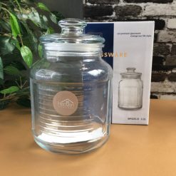 Delisoga® Air Tight Glass Jar 2.2 Liters Capacity Clear Glass Storage 8