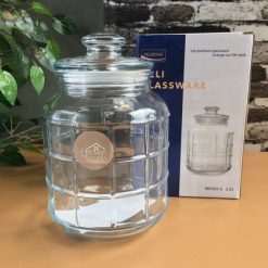Delisoga® Air Tight Glass Jar 2.2 Liters Capacity Clear Glass Storage 1