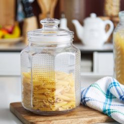 Delisoga® Air Tight Glass Jar 2.2 Liters Capacity Clear Glass Storage 17
