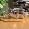 Delisoga® Set of 2 Transparent Coffee Mug with Glass Lid – Premium 360