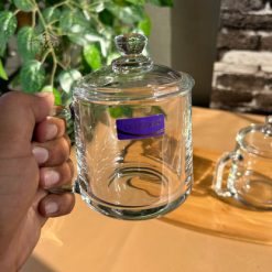 Delisoga® Set of 2 Transparent Coffee Mug with Glass Lid – Premium 360 2