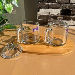 Delisoga® Set of 2 Transparent Coffee Mug with Glass Lid – Premium 360 3
