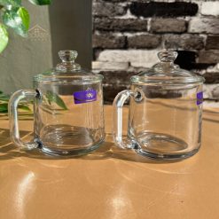 Delisoga® Set of 2 Transparent Coffee Mug with Glass Lid – Premium 360 4