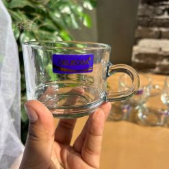 Delisoga® Transparent Clear Glass Cofee & Tea Mugs 210 ML Set of 6 Cup 2