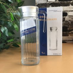 Delisoga® 1.2-Litre Clear Glass Oil Jug with Lid – Durable & Stylish S 7