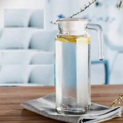 Delisoga® 1.2-Litre Clear Glass Oil Jug with Lid – Durable & Stylish S 4
