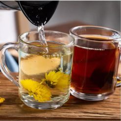 Delisoga® Transparent Clear Glass Cofee & Tea Mugs 240 ML Set of 6 1