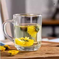 Delisoga® Transparent Clear Glass Cofee & Tea Mugs 240 ML Set of 6 3