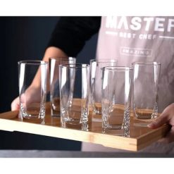 Delisoga® Water Glasses Clear Glass Set Of 6 280 ML Dessert Glass 2