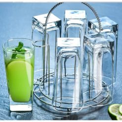Delisoga® Water Glasses Clear Glass Set Of 6 280 ML Dessert Glass 4