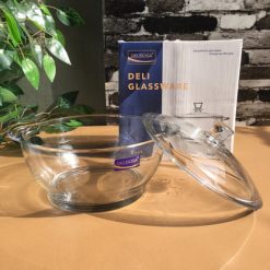 Delisoga® Microwaveable Round Tempered Glass Bakeware with Cover –1.5 6