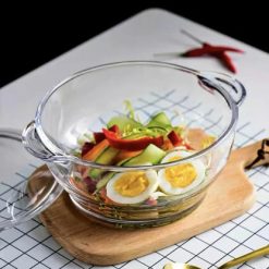 Delisoga® Microwaveable Round Tempered Glass Bakeware with Cover –1.5 4