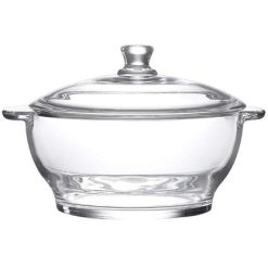 Delisoga® Microwaveable Round Tempered Glass Bakeware with Cover –1.5 5