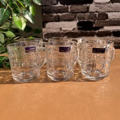 Delisoga® Transparent Clear Glass Cofee & Tea Mugs 240 ML Set of 6 Bri