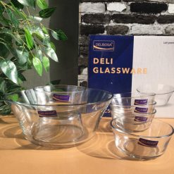 Delisoga® 7-Piece Custard Set – Elegant Glassware Set of 7 Fruit Set C 1
