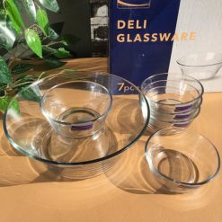 Delisoga® 7-Piece Custard Set – Elegant Glassware Set of 7 Fruit Set C 2