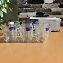 Delisoga® Set of 6 Clear Glass Coffee & Tea Mugs – 250 ml Elegant Cup 5