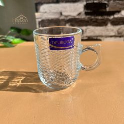 Delisoga® Set of 6 Clear Glass Coffee & Tea Mugs – 250 ml Elegant Cup 6