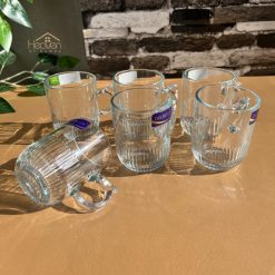 Delisoga® Set of 6 Clear Glass Coffee & Tea Mugs – 250 ml Elegant Cup 8